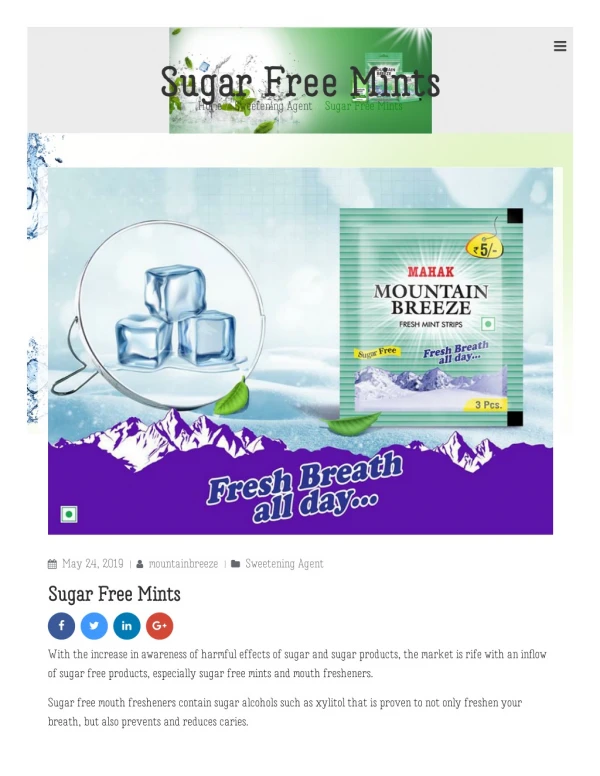 Buy Sugar Free Mint Mouth Freshener