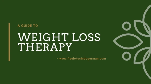 Weight Loss Therapy Through Naturopathy