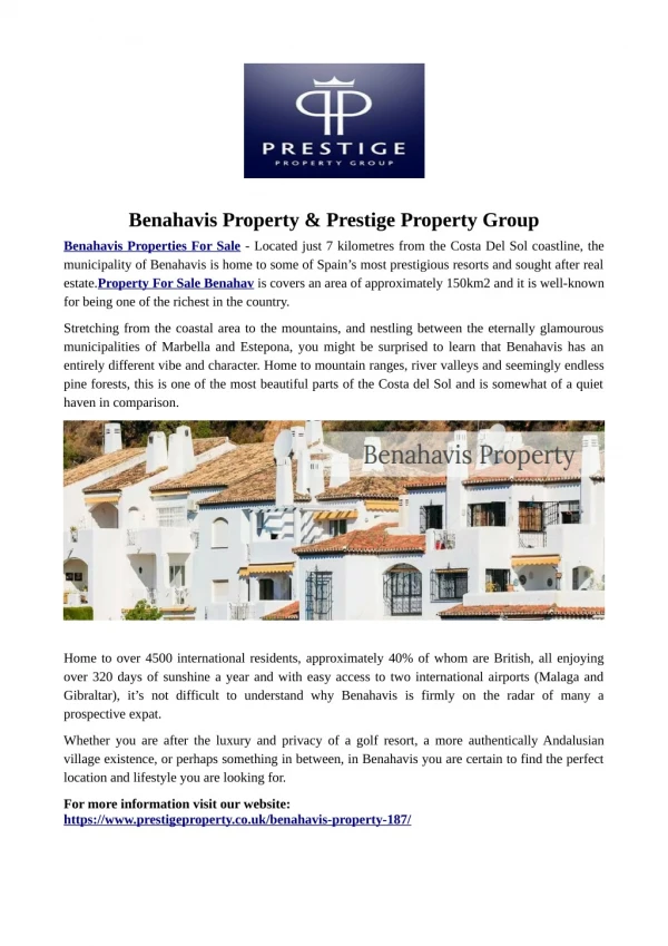 Benahavis Property & Prestige Property Group