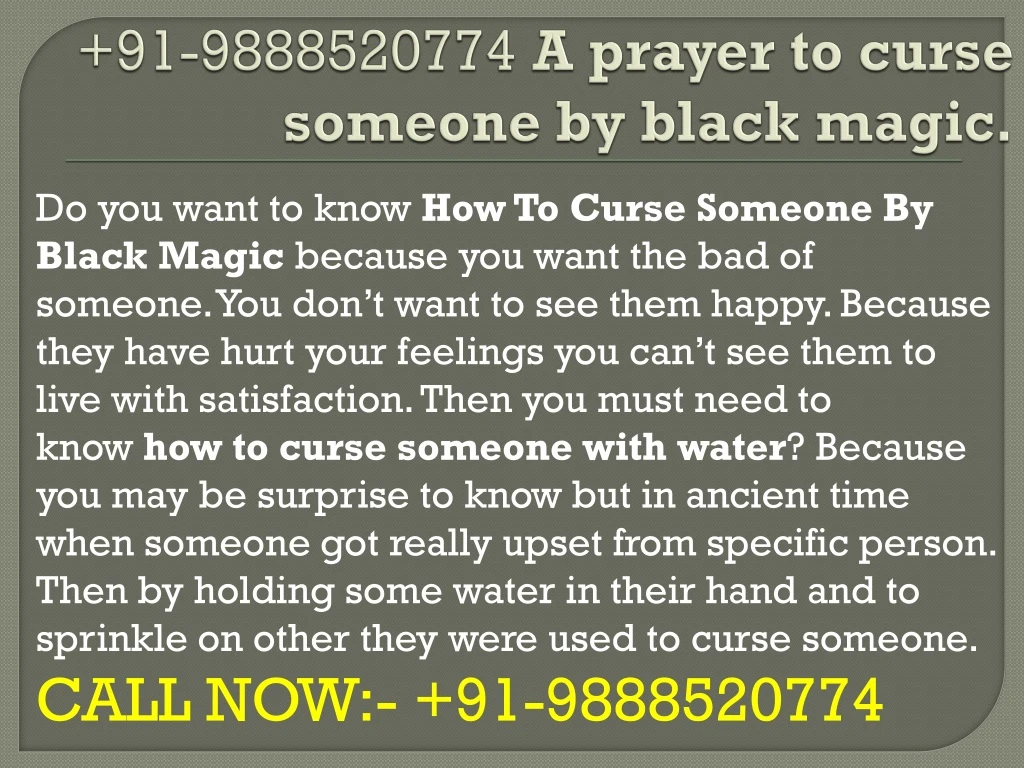 91 9888520774 a prayer to curse someone by black magic