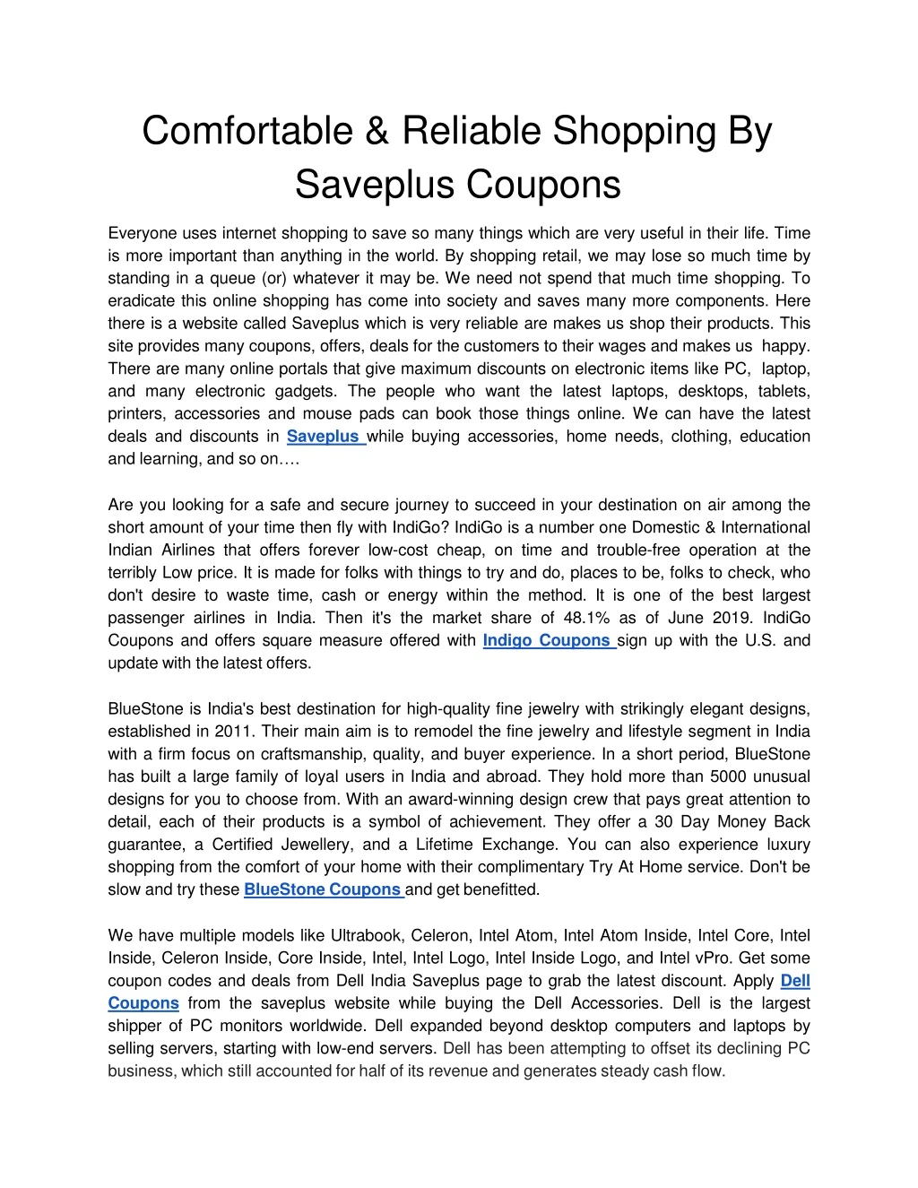 comfortable reliable shopping by saveplus coupons