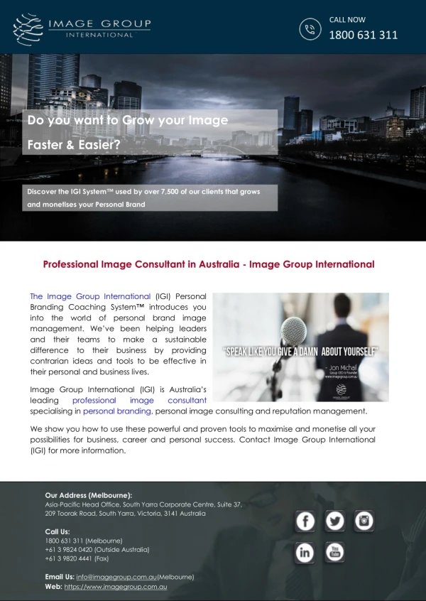 Professional Image Consultant in Australia - Image Group International