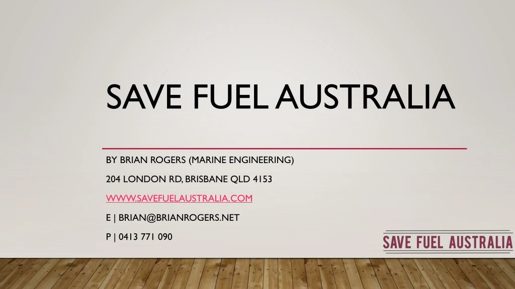 save fuel australia