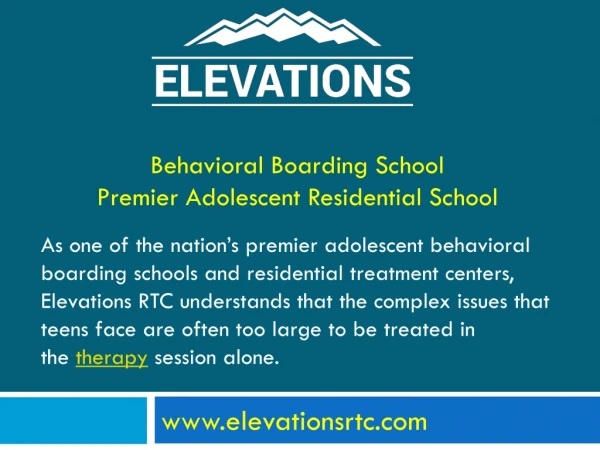 Elevations RTC - Behavioral Boarding School
