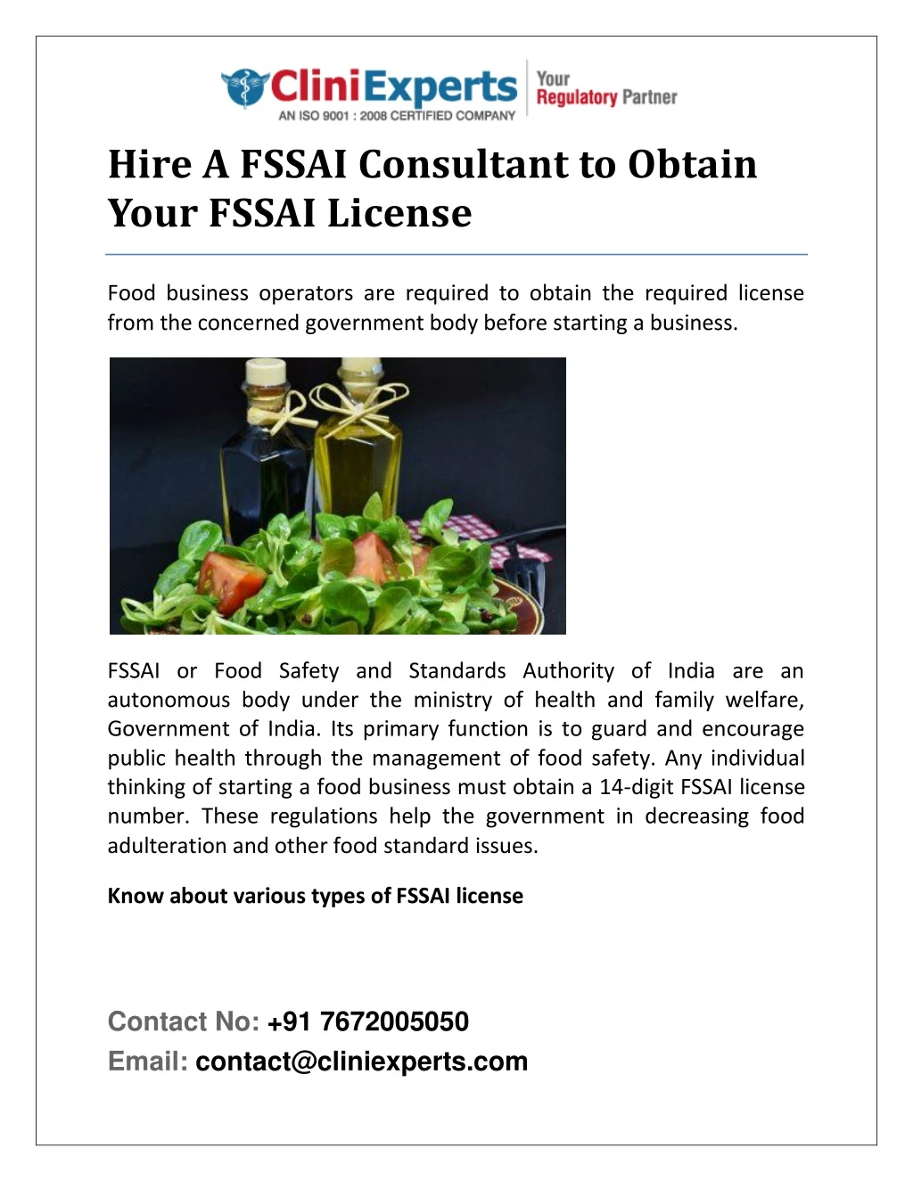hire a fssai consultant to obtain your fssai