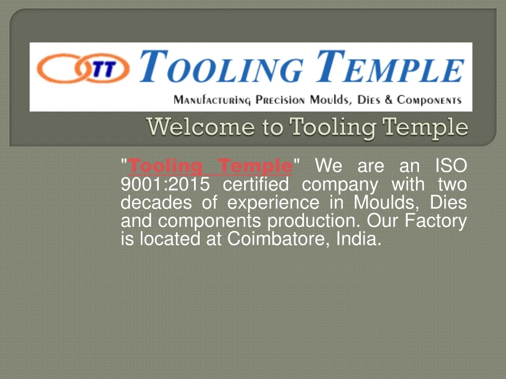 welcome to tooling temple