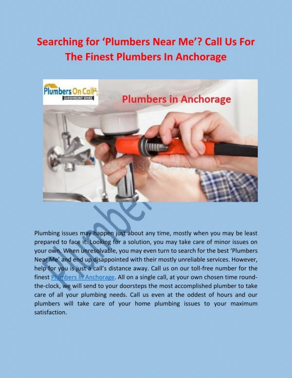 Plumbers in Anchorage