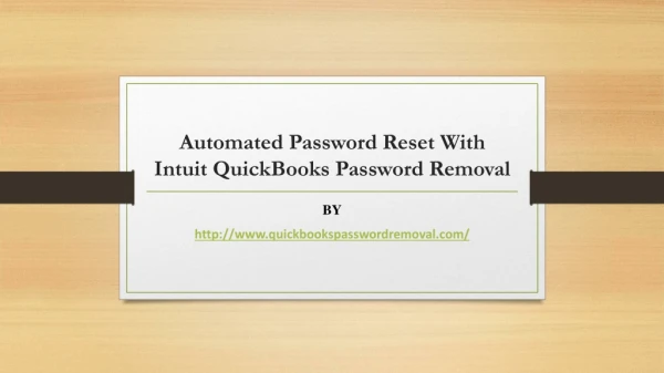 Automated Password Reset With QuickBooks Password Removal