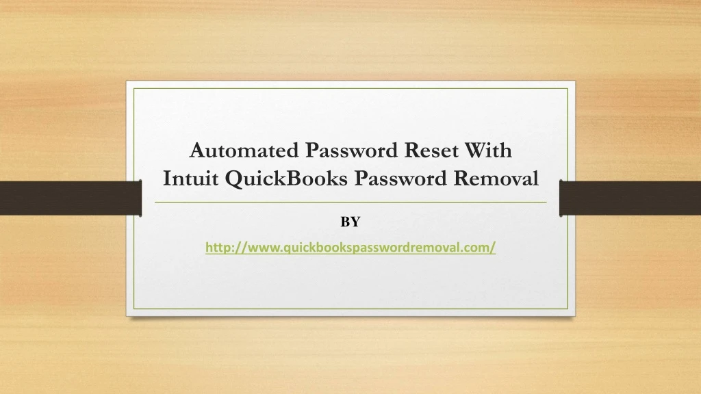 automated password reset with intuit quickbooks