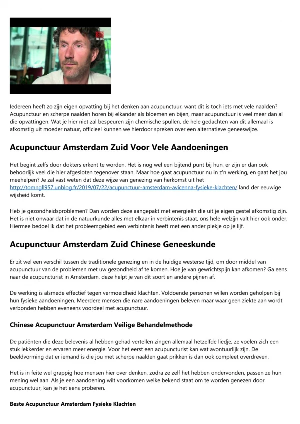 Acupunctuur Amsterdam Zuid Alternatieve Geneesmethode