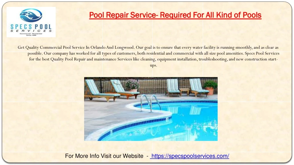 pool repair service required for all kind of pools