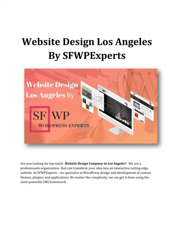 Website Design Los Angeles By SFWPExperts