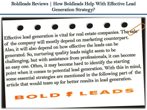 Boldleads Reviews | How Boldleads Help With Effective Lead Generation Strategy?