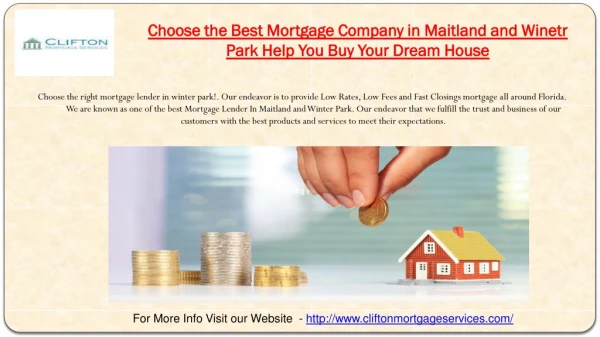 Home Mortgage Lender in Winter Park Help You Buy Your Dream House