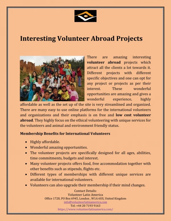 Interesting Volunteer Abroad Projects