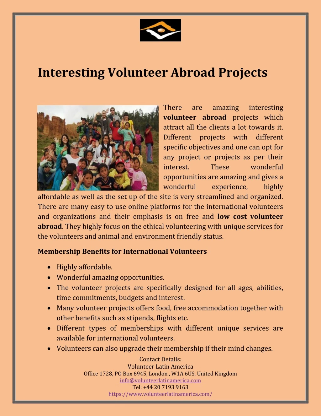 interesting volunteer abroad projects