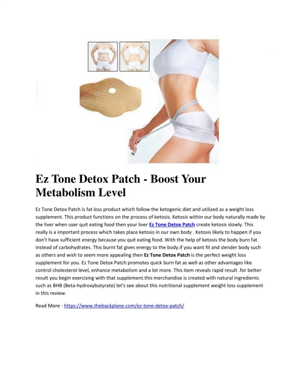 Ez Tone Detox Patch - Boost Your Metabolism Level