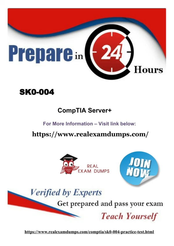 Download Free CompTIA SK0-004 Exam Question Dumps at RealExamDumps.com