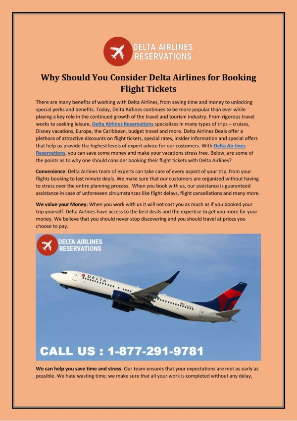 Why Should You Consider Delta Airlines for Booking Flight Tickets