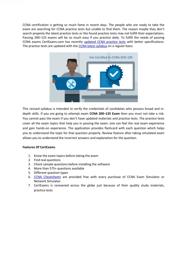 Cisco CCNA Certification 200-125 Practice Tests
