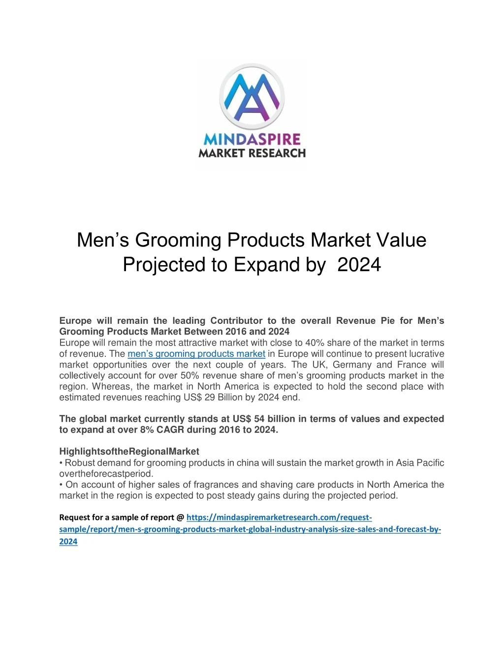 men s grooming products market value projected
