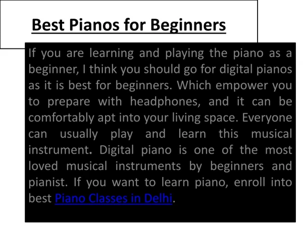 Best Pianos For Beginners