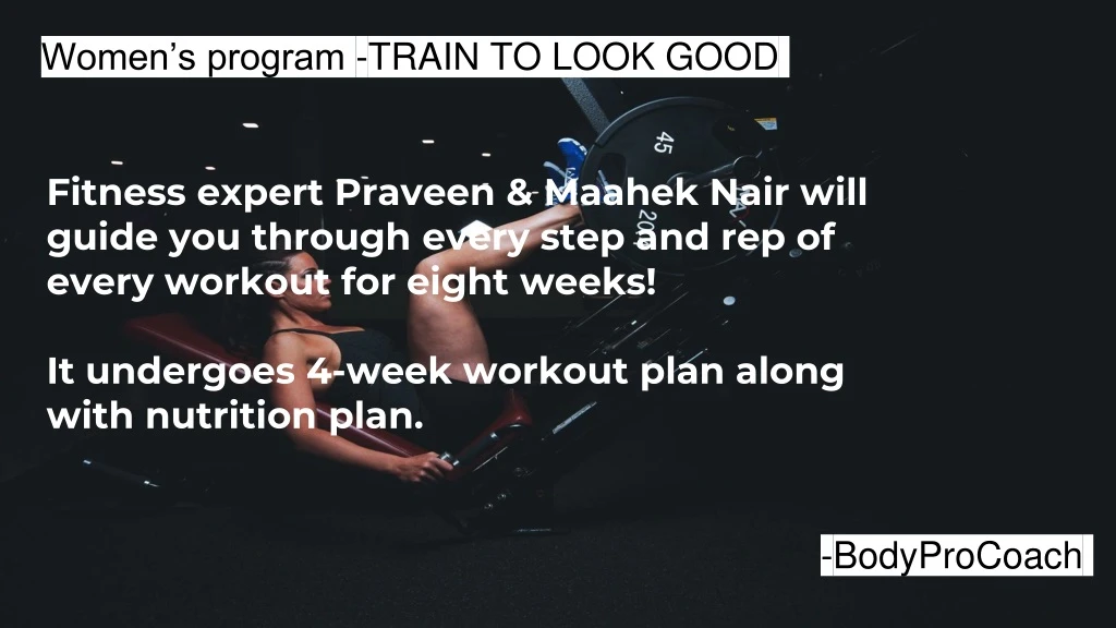 women s program train to look good
