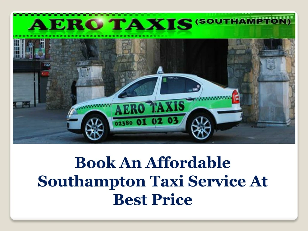 book an affordable southampton taxi service