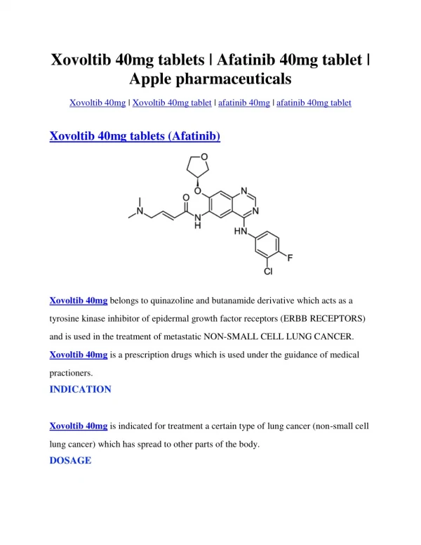 Xovoltib 40mg | Xovoltib 40mg tablets, dose | Apple pharmaceuticals