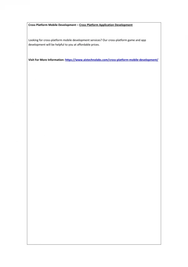 cross platform mobile development cross platform