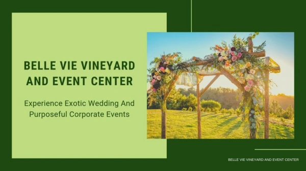 Best Vineyard Wedding Venue and Event Center - Belle Vie Vineyard and Event Center