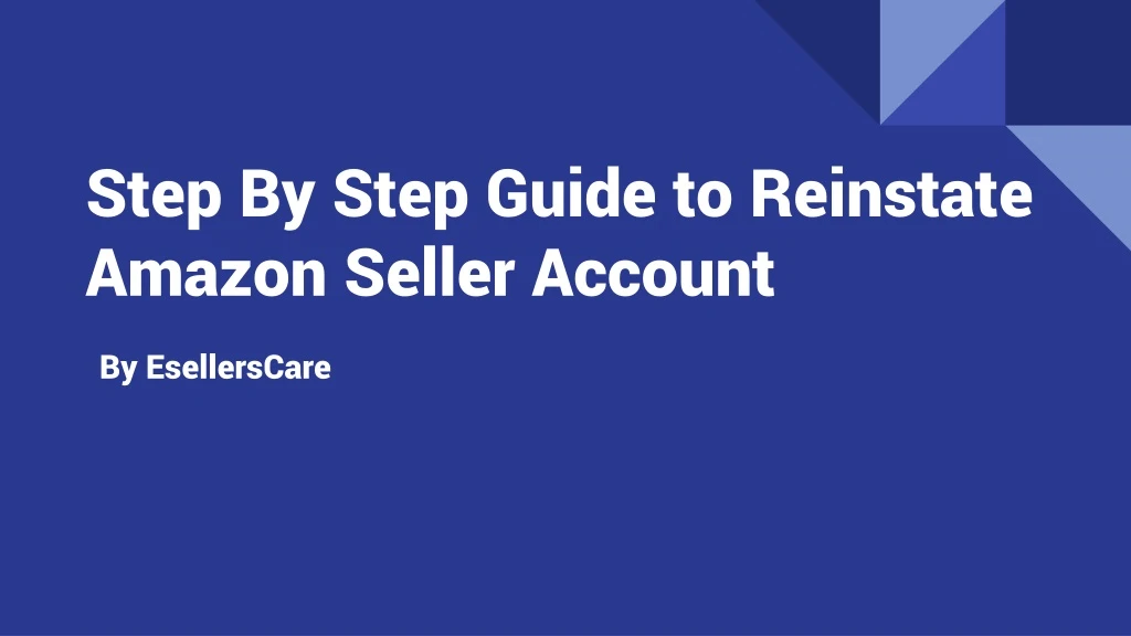 step by step guide to reinstate amazon seller account
