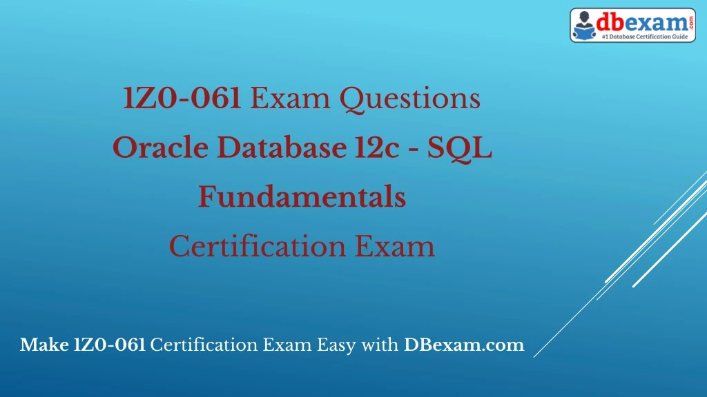 1z0 061 exam questions