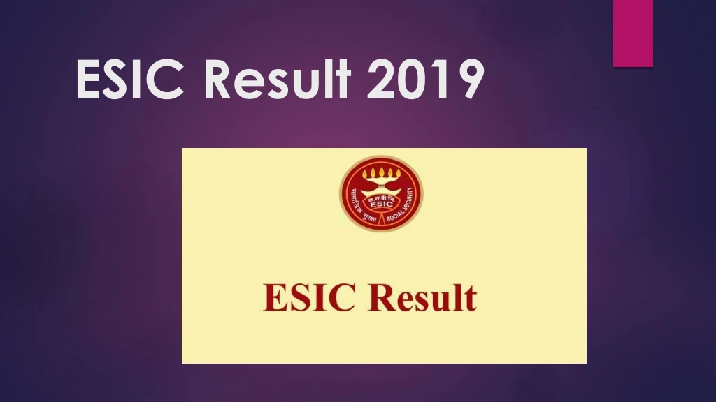 esic result 2019