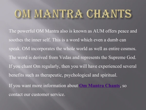 Om Mantra Chants