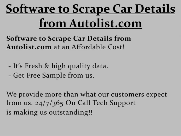 Software to Scrape Car Details from Autolist.com