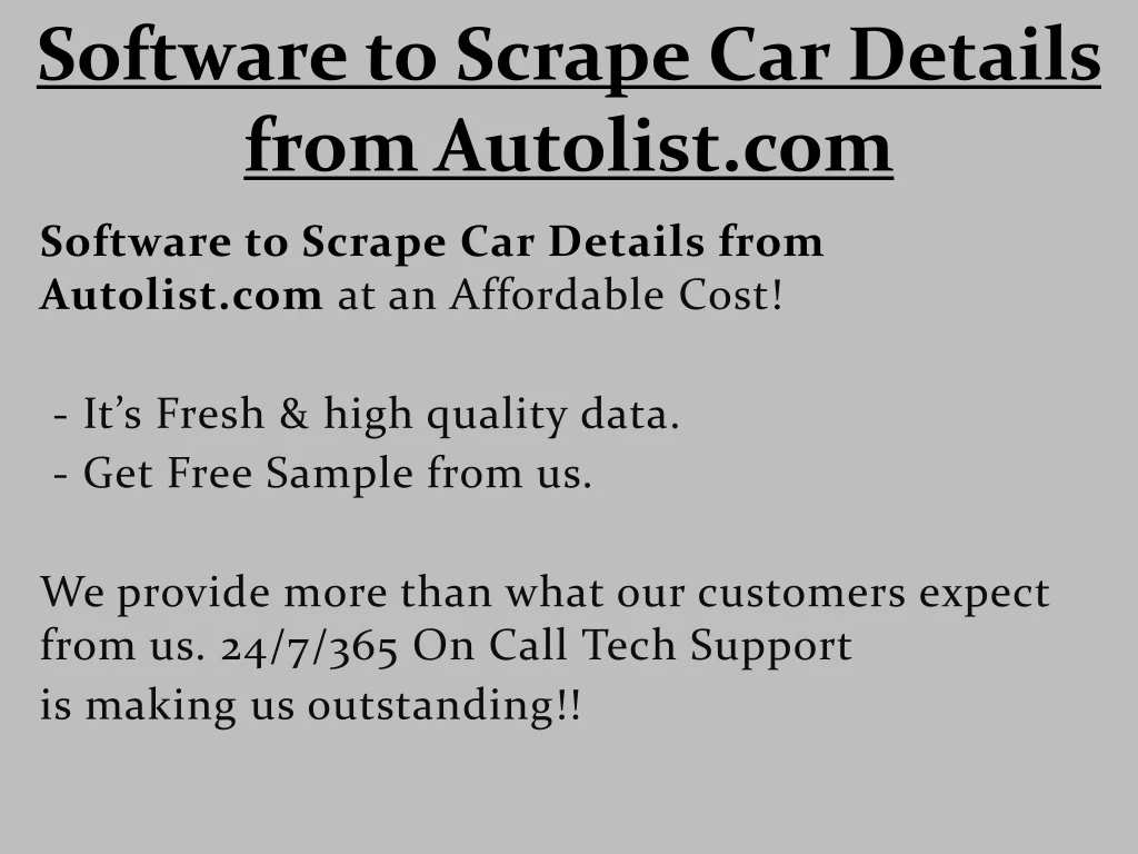 software to scrape car details from autolist com