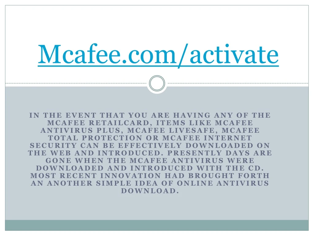 mcafee com activate