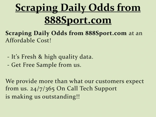 scraping daily odds from 888sport com