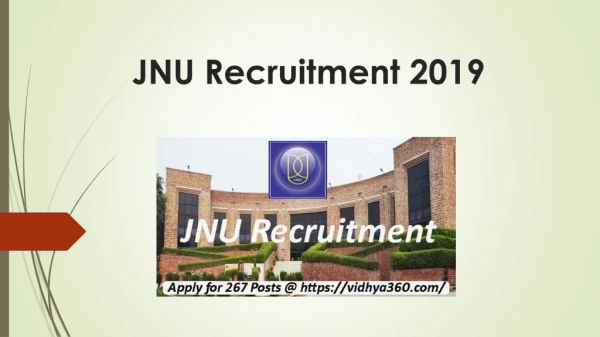 JNU Recruitment 2019 | Apply Online For 267 Assosiate Professor Posts
