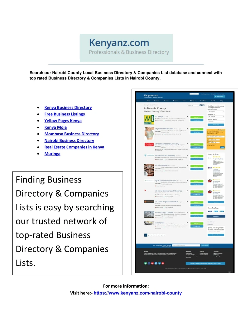 search our nairobi county local business