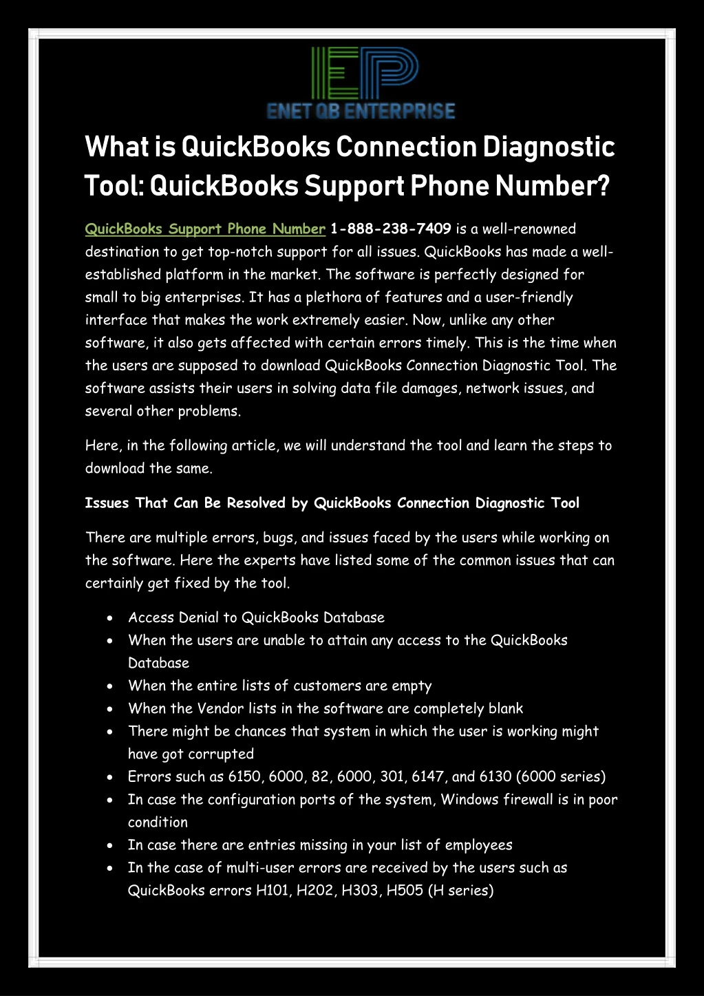 what is quickbooks connection diagnostic what