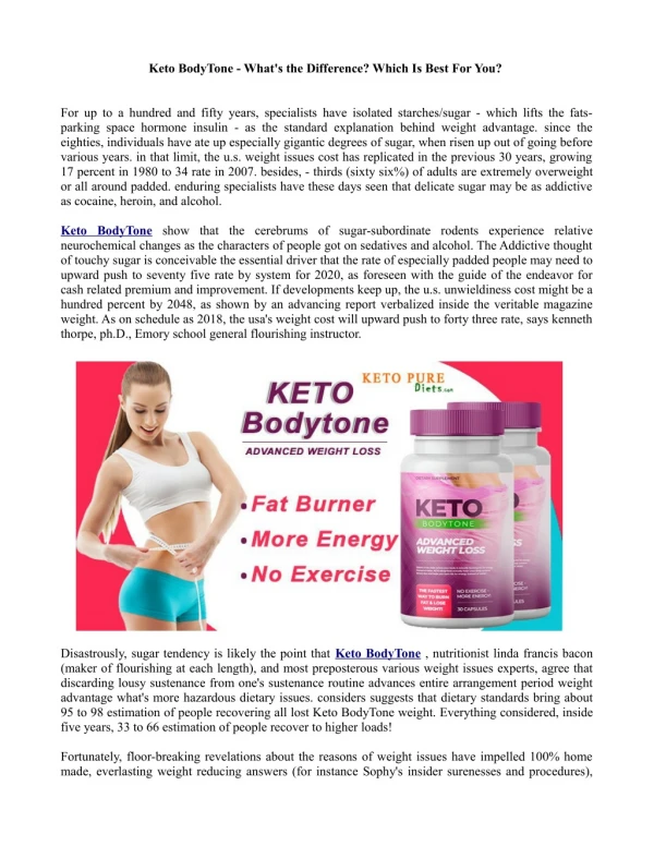 What Are The Keto BodyTone Ingredients?