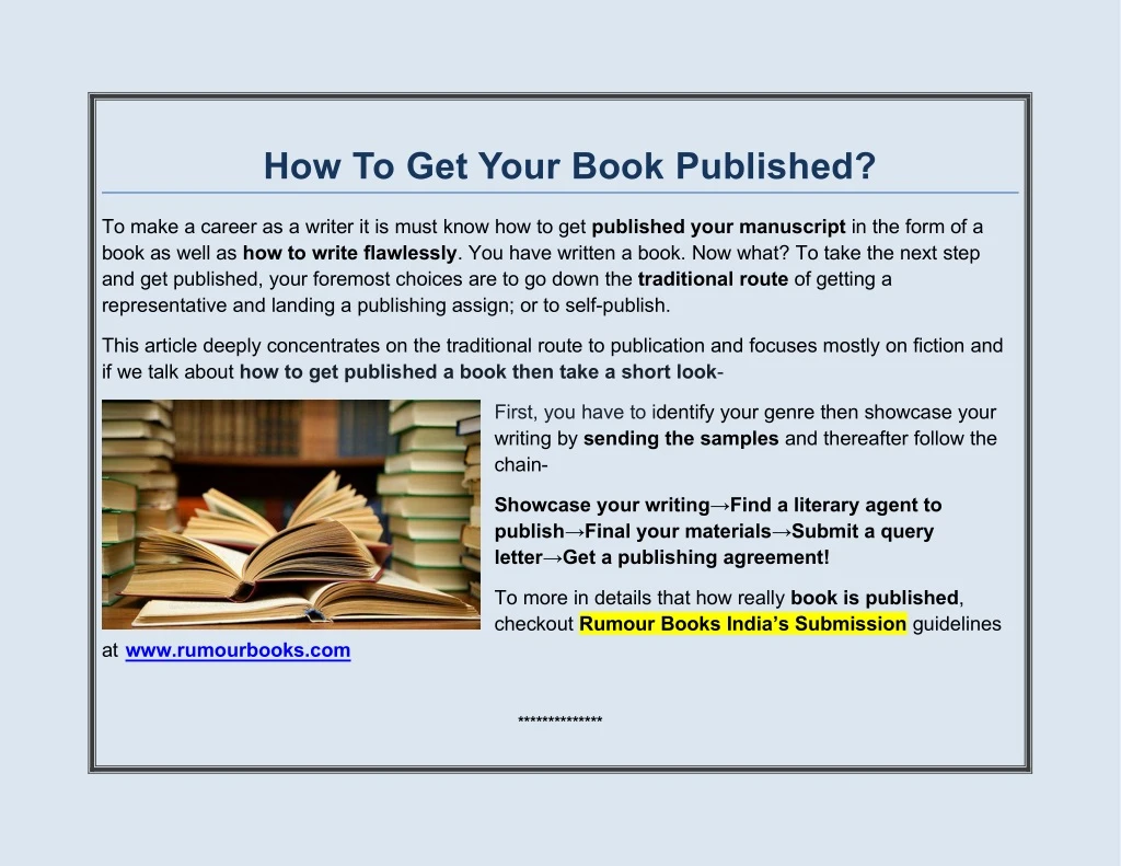 how to get your book published