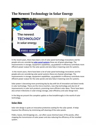 The newest technology in solar energy - slide 1