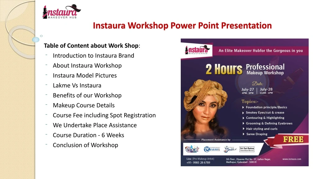 instaura workshop power point presentation