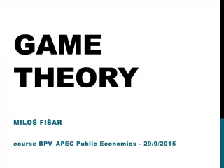 Game Theory - slide 1