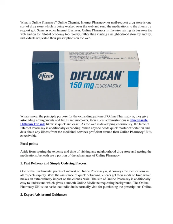 Fluconazole Diflucan For sale