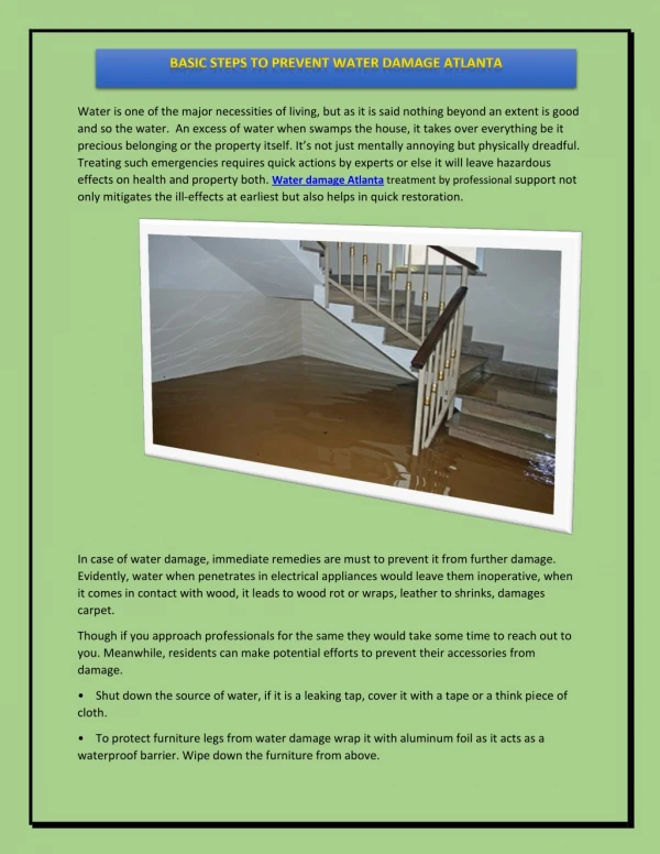 Water Damage Removal Service in Atlanta| ServiceMaster by Lovejoy