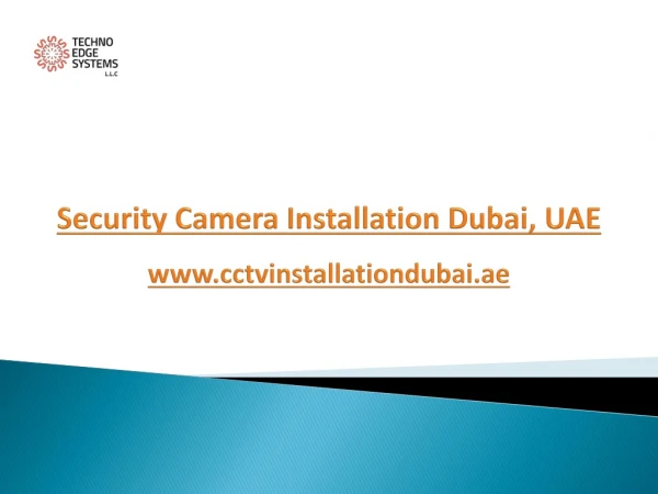 Security Camera Installation Dubai, UAE